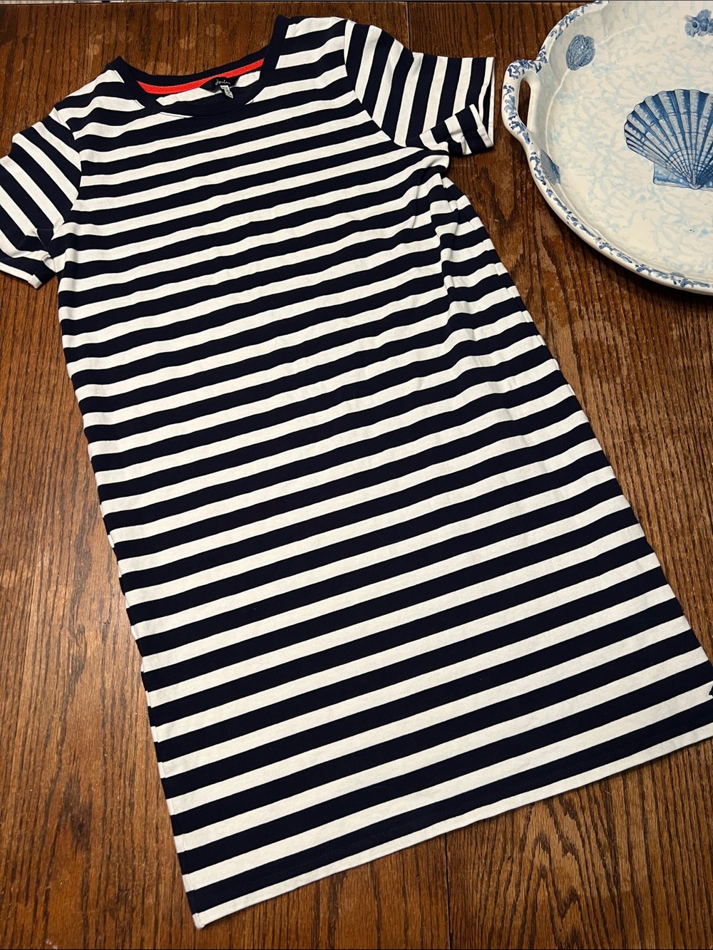 NWOT Joules Liberty  Navy and White Striped Short Sleeve Shift Dress